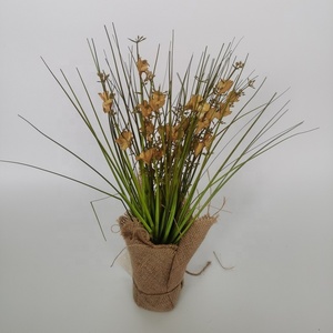 Vente en gros de fleurs artificielles en soie, mini fleurs en pot pour décoration de mariage - Product Image 5