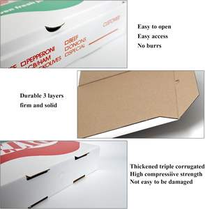 Cajas de Pizza Corrugadas Blancas de 8.4x8.4x1.7 Pulgadas - Contenedores Ventilados Impresos a Color para Pizzas Individuales - Product Image 3