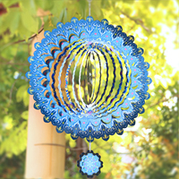 Molinetes de Viento Navideños de Acero Inoxidable Reutilizables, Duraderos, de 300 mm de Diámetro, con Energía Solar, Color Personalizado, para Exteriores, Venta al Por Mayor
