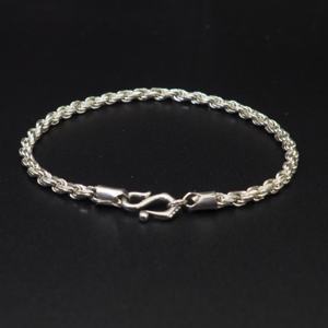 小さな男性と女性のツイストロープブレスレットシルバーハンマーハンドリスト925 - Product Image 5