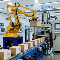 Machine d'emballage robotisée 4/6 axes certifiée CE avec moteur/boîte de vitesses PLC pour solution complète de ligne de production, incluant érecteur et scelleuse de cartons