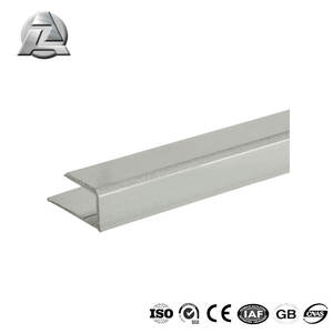 Kustom 2 inci ukuran perak warna permukaan cermin aluminium j channel profil - Product Image 2