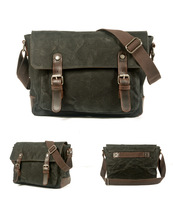 Sac photo horizontal décontracté en toile cirée et cuir pleine fleur, imperméable, pour appareil photo reflex, idéal pour les loisirs et les voyages