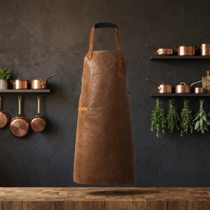 Delantal de Cuero Estilo Clásico, Diseño Duradero para Uso Diario en la Cocina, con Bolsillos - Product Image 3