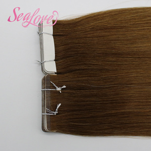 Extensions de cheveux invisibles à bandes adhésives, cheveux humains Remy, trame simple, double épaisseur, racine naturelle ombrée, couleur blonde - Product Image 1