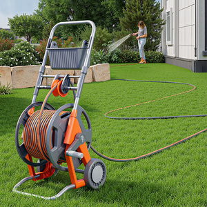 Enrouleur de tuyau robuste orange - Fixation murale pour un arrosage haute pression et efficace - Product Image 6