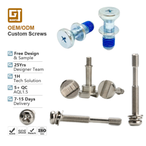 Vis combinées à tête cylindrique fendue et à tête fraisée, personnalisées M3 M4 M5 M6, avec insert en nylon, à tête cylindrique Phillips - Product Image 1