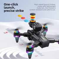 Drone jouet K22 Max à double caméra FPV, lanceur de frisbee, flux optique, lumières éblouissantes, quadricoptère pliable pour photos aériennes, moteur sans balais