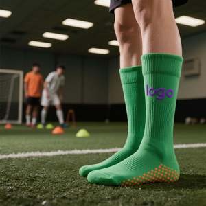 Light Pink High Quality Kids Youth Soccer <b>Sock</b> Non-Slip Knitted Football Cuff with Custom Print Summer Sweat Bottom Body - Product Image 1