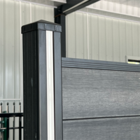 Système de panneaux de clôture modulaires en WPC, kit de bande lumineuse LED extérieure étanche, cadre en aluminium, mur d'intimité pour jardin