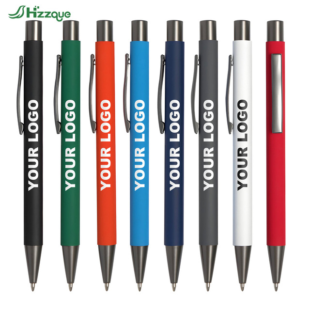 Custom Logo Promotional Ballpoint Pens Laser Engraving Assorted Colors Metal Construction for Office Business Meetings Hotel