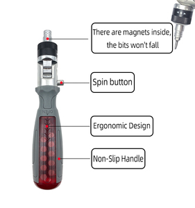 Kit d'outils de réparation magnétique à cliquet GLEDE 10-en-1 avec poignée en plastique, tournevis pour la réparation de voitures, meubles, appareils électroménagers et bricolage - Product Image 5