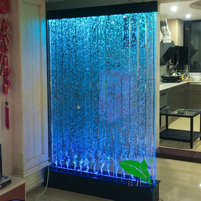 Custom interior decorative acrylic partition wall led water bubble wall waterfall wedding decoration