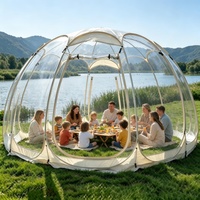 Tente dôme luxueuse personnalisable avec logo, pour une personne, spacieuse, transparente, portable, pour jardin, igloo, 3-4 personnes, ouverture rapide, camping