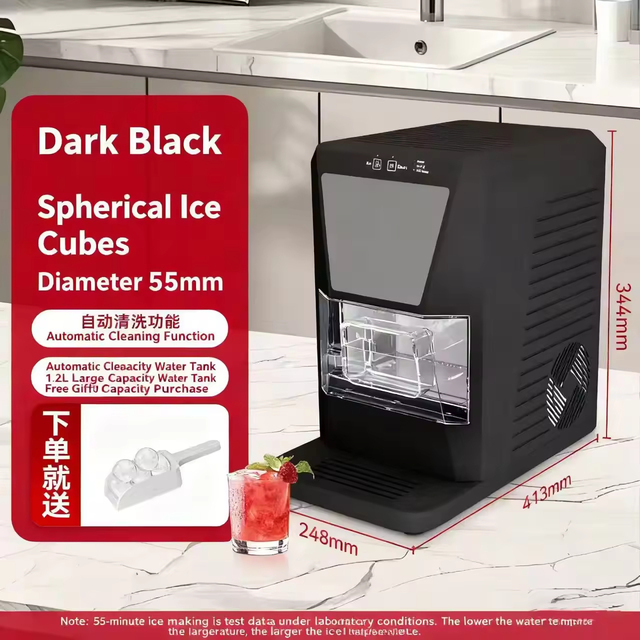 40pcs/Day Compact Desktop Commercial Clear Sphere Ice Maker Machine for Slow Melting Round Ice Balls for Home Use