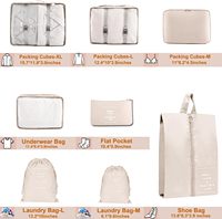 Sac fourre-tout en toile polyester avec fermeture éclair et logo personnalisé, ensemble de 9 cubes de rangement de voyage pour bagages, organisateurs de compression