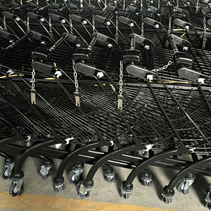 340L Retail Shopping Trolley Supermarket Heavy Duty Wire <b>Basket</b> Large Capacity Silent Wheels Grocery Wholesale Use Set Kit - Product Image 2