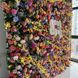 Sprr Bouquet da sposa con sfondo di Rose artificiali di simulazione fiore pannello murale per festa di nozze sfondo decorazione floreale - Product Image 1