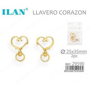 Llavero Corazón Ilan 25x35mm Chapado en Oro Accesorio de Moda - Product Image 3