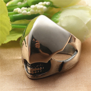 Mask <b>Ring</b> Men's Retro Silver Stainless Steel Skull Design Everyday Wear Jewelry - Product Image 2
