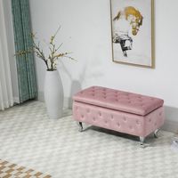 Repose-pieds carré rose moderne banc ottoman tabouret de courtoisie avec pieds en argent pouf repose-pieds moelleux en peluche pour chambre salon