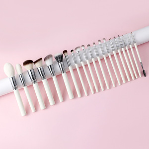 Ensemble de 20 pinceaux de maquillage à manche blanc, poils synthétiques, application visage, fond de teint, anticernes, kit d'outils de beauté - Product Image 4