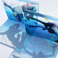 Briques acryliques transparentes personnalisées de 20 mm, dessins animés, artisanat en plastique, impression numérique UV personnalisée en couleur CMYK pour cadeaux d'anniversaire