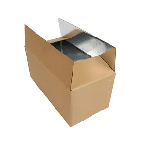 Caja de papel de embalaje de alimentos personalizada, cajas de envío de cartón corrugado con capa de aislamiento térmico que contiene papel de aluminio