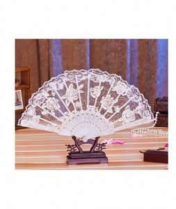 Classy Black Hand Fans for Wedding With Wholesale Price Lace Spanish Folding - Product Image 3