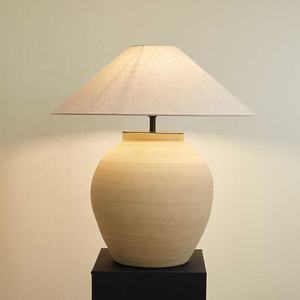 Nuovo arrivo lampada da tavolo in ceramica retrò di grandi dimensioni con paralume in tessuto camera da letto casa comodino vecchia lampada da scrivania - Product Image 2