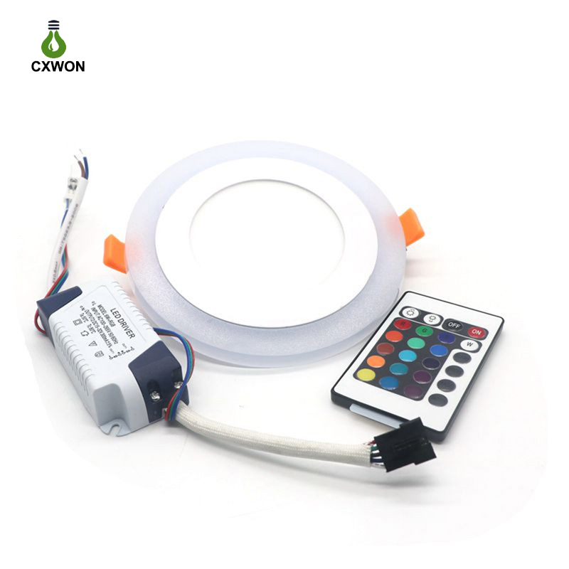 Диммируемая цветная (RGB) 6W + 3W встраиваемые светодиодные светильники для внутреннего освещения встроенной светодиодной осветительной панели