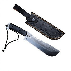 Couteau de camping en acier inoxydable, lame à pointe tombante, bord dentelé, manche en bois, outil de survie en plein air, couteau artisanal inspiré du film Punisher, 12 pouces - Product Image 5