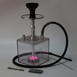 Großhandel Bestseller Acryl-Würfel-Shisha Tragbare Quadratische Shisha mit Zubehör Shisha LED-Licht Hookah - Product Image 2