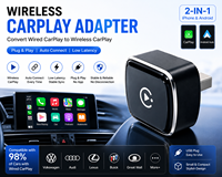 Adaptador Inalámbrico para Auto - Baja Latencia para iPhone/Android, Convierte la Conexión Cableada CarPlay, Dongle para FM Inalámbrico