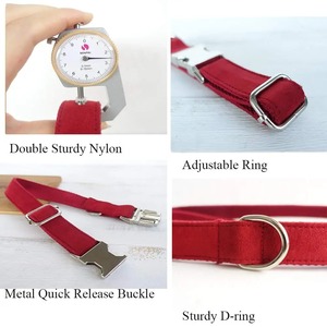 Accesorios Para Mascotas <span class=keywords><strong>al</strong></span> por Mayor, <span class=keywords><strong>Collar</strong></span> ajustable suave personalizado, con hebilla de Metal grabada, de terciopelo Para perro - Product Image 4