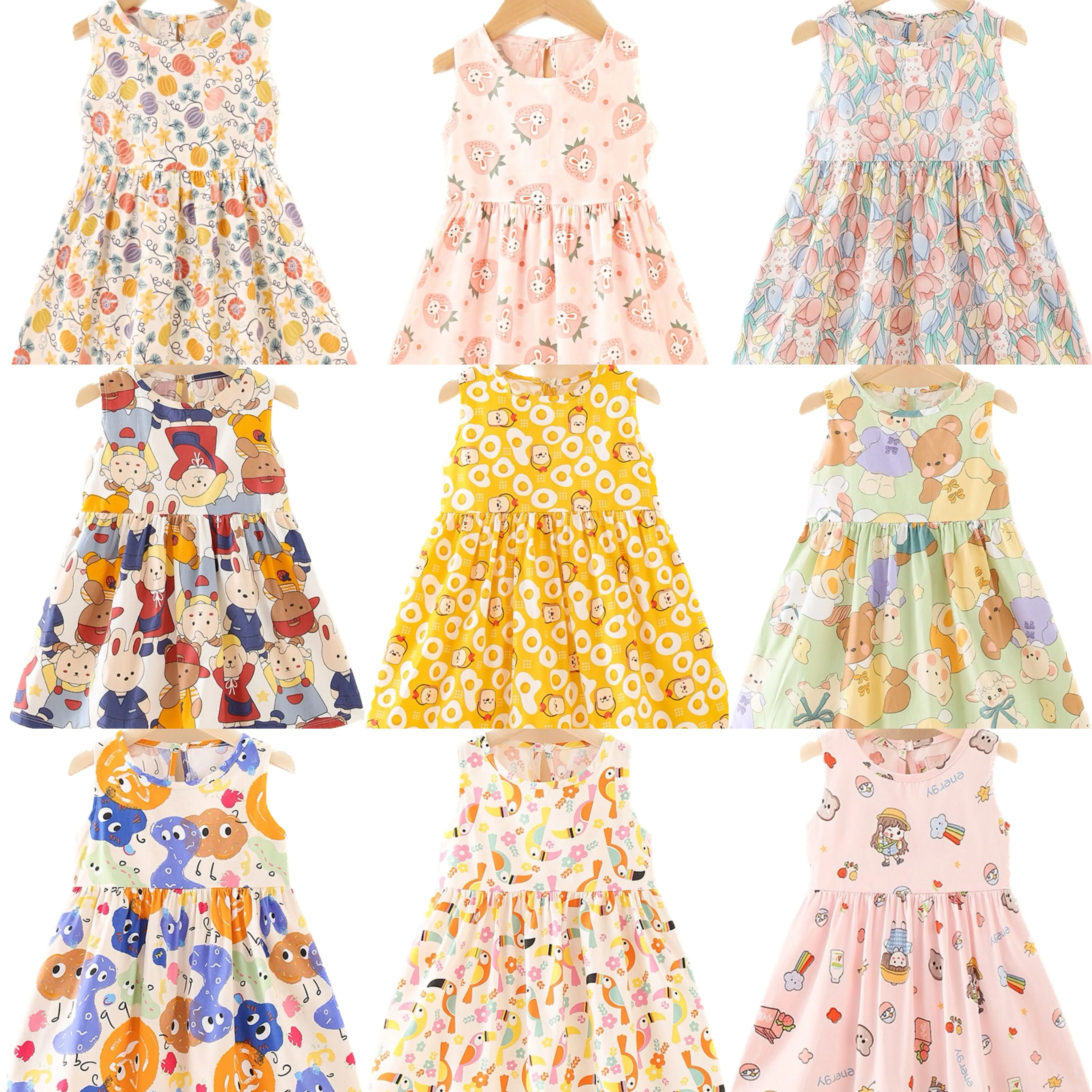 Bébé vêtements nouvelle robe d'été enfants princesse robe enfants vêtements mignon confortable coton fille jupe
