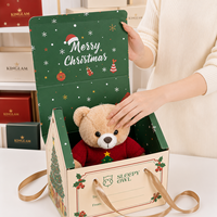 Boîtes cadeaux de Noël personnalisées pour les jouets des enfants, boîtes d'emballage en carton ondulé avec poignée en ruban, boîte cadeau unique en forme de maison