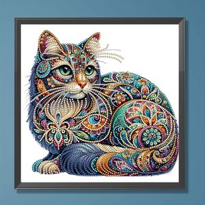 1PC 30*30cm DIY 5D Set Lukisan Berlian Bentuk Tidak Beraturan Pola Mata Kucing Pintar untuk Dekorasi Dinding Desain Sendiri - Product Image 4