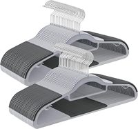 Cintres modernes en plastique brillant robuste pour pantalons, gain de place, 16,5 pouces de large, crochet pivotant à 360°, antidérapant, pour salle de bain