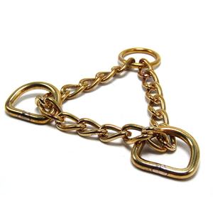 3/4 pouces Martingale collier de chien chaîne collier de chien matériel métal solide laiton chaîne or tour de cou demi étranglement chaîne D anneau collier de chien - Product Image 5