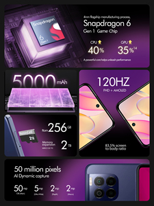 REVVL 7 Pro 5G LTE CDMA Smartphone Octa Core FHD 120Hz AMOLED Snapdragon 6 Gen 1 50MP Camera 5000mAh Battery Dual SIM - Product Image 2