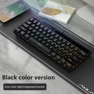 Mini teclado para juegos de escritorio y ordenador portátil RGB con cable de 64 teclas con ranura para tarjeta interfaz USB sensación mecánica silenciosa - Product Image 6