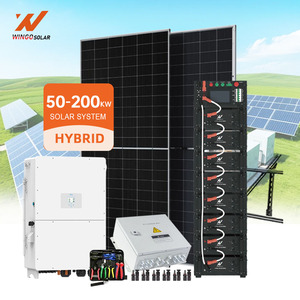 Wingosolar 50KW <strong>100KW</strong> 150KW 200KW Hybrid <strong>Solar</strong> <strong>System</strong> With Silicon <strong>Solar</strong> Panels Lithium Ion Battery Inverter for Home Use - Product Image 1