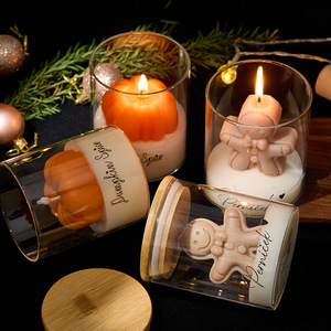 Creative Gingerbread Man Cup Aroma <b>Candle</b> Pumpkin Styling Scented <b>Candle</b> Birthday Gift Home Desktop Decor Ornament - Product Image 2