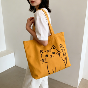 กระเป๋าผ้าแคนวาสขนาดกลาง พิมพ์ลายสตรอว์เบอร์รี สไตล์เกาหลี รักษ์โลก ความจุเยอะ  ออกแบบได้ตามต้องการ ขายส่ง - Product Image 2