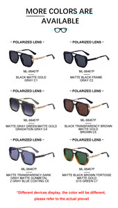 Lunettes de soleil polarisées UV400 carrées, style punk, double pont, avec logo personnalisé, design rétro, pour hommes, vente en gros Partagas - Product Image 5