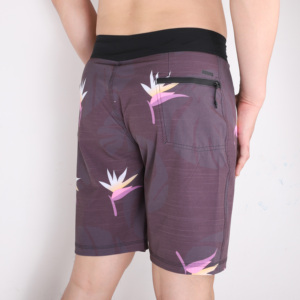 Short de bain décontracté pour homme, à séchage rapide, à rayures bleues et violettes, avec cordon de serrage, longueur courte, taille mi-haute, pour la plage - Product Image 6