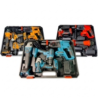 Ensemble d'outils sans fil JOEPON 21V Brushless Combo : perceuse, visseuse à chocs, meuleuse d'angle, 2 batteries au lithium, coffret rigide, utilisation en extérieur