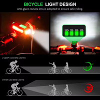 Lampu Sepeda 5 in 1 dengan Pengisian Daya USB, Lampu Sepeda dengan Komputer Sepeda, Speedometer LED, Odometer, Lampu Depan Tahan Air untuk Sepeda