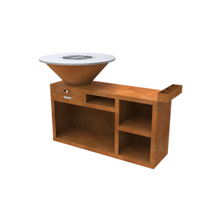 Grill au charbon de bois d'extérieur pour grillades et barbecues - <span class=keywords><strong>Barbecue</strong></span> grillé au charbon de bois en acier corten. <span class=keywords><strong>Barbecue</strong></span> <span class=keywords><strong>Brasero</strong></span>. - Product Image 1